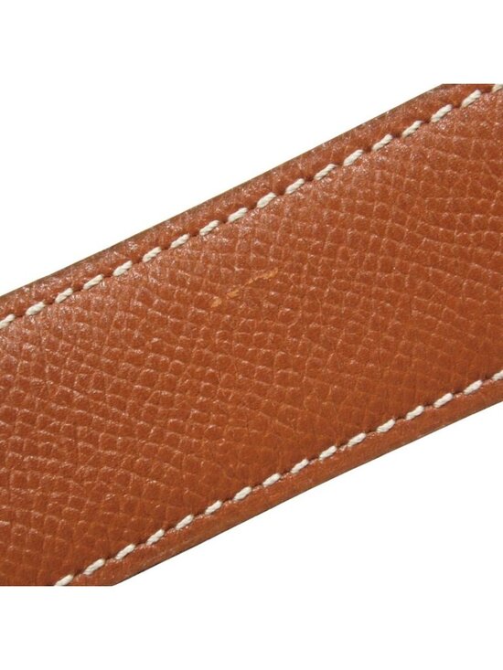 Hermes Horse Buckle Belt Courchevel Leather Vintage 72 Brown main image 4